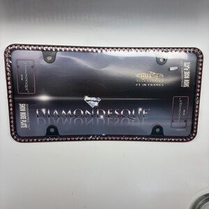 New Crusier Accessories Diamondesque Pink Diamond Trimmed License Plate Frame